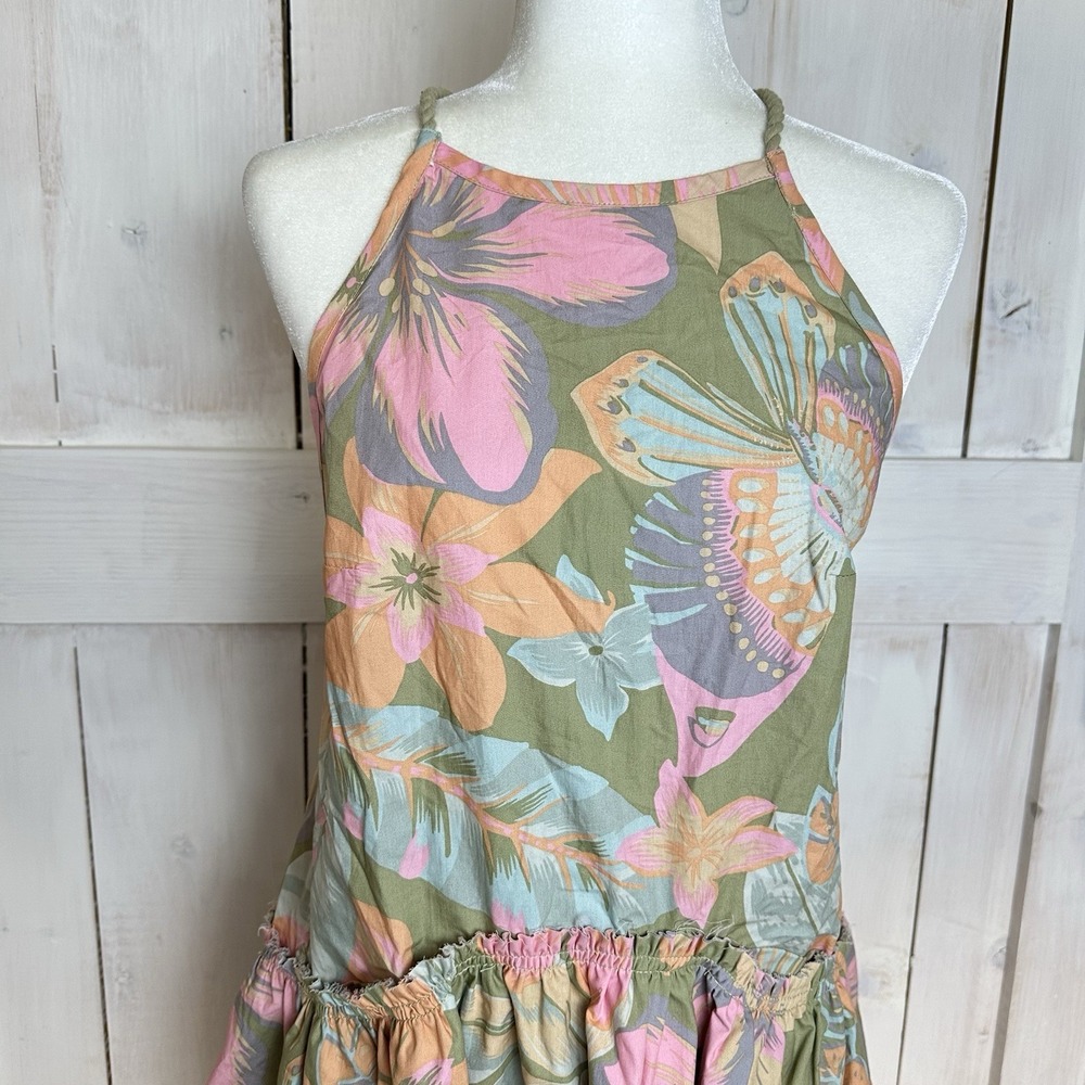 Free People Deserted Island Mini Dress Size Small Open Back Rope Strap Floral - Picture 4 of 12